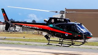 Police Helicopter Eurocopter AS 350 B2 Take Off Video [upl. by Meekah]