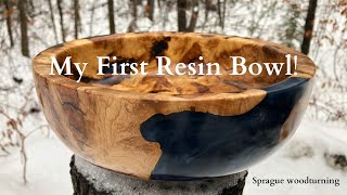 Woodturning  My First Resin Bowl [upl. by Tildie]