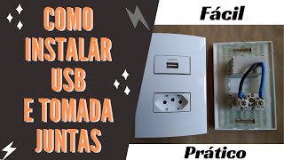 Como Instalar Tomada USB  Tomada padrão brasileiro [upl. by Tyree]