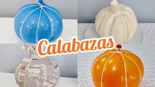 COMO HACER CALABAZAS CON UN GLOBO Y MASILLA  DIY HALLOWEEN [upl. by Ika]