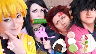 DANGO SLAYERS Sakura Picnic Cosplay OUTING  Demon Slayer Cosplay [upl. by Rufena]