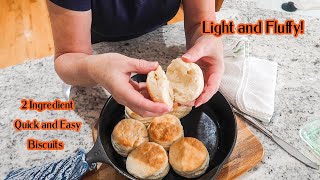 2 Ingredient Biscuits Step By Step Instructions [upl. by Michon]