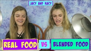 Real Food vs Blended Food Challenge  Jacy and Kacy [upl. by Rea867]