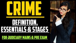 DEFINITION OF CRIME IN IPC  ESSENTIALS OF CRIME IN IPC  STAGES OF CRIME IN IPC [upl. by Myrtia]