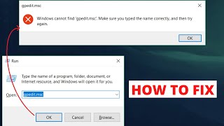 Windows cannot find GPEDITMSC  HOW TO FIX [upl. by Erick]