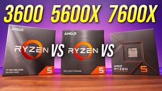 AMD Ryzen 5 7600X vs 5600X vs 3600  Worth Upgrading [upl. by Yttap]