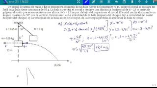 Péndulo balístico Problema resuelto [upl. by Osrick]