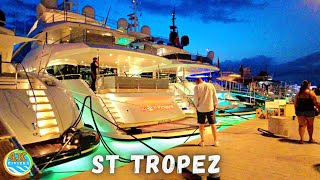 Saint Tropez Night Walk 💛 France Riviera Walking Tour 4K 🧡 August 2021 [upl. by Kristof]