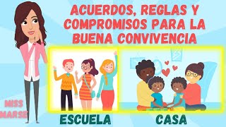 ACUERDOS REGLAS Y COMPROMISOS PARA LA CONVIVENCIA  Escuela y Casa [upl. by Aneetsirk]