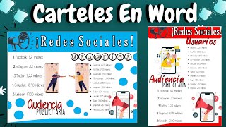 Cómo hacer CARTELES en word [upl. by Eleets299]