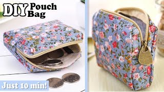 DIY CUTE ZIPPER COINS POUCH BAG TUTORIAL  Purse Woman or Kids You Can Easy Sew Yourself [upl. by Dan]