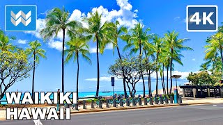 4K Exploring Waikiki in Honolulu Hawaii USA Walking Tour amp Travel Vacation Guide 🎧 Binaural Sound [upl. by Kennett]