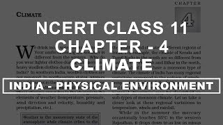 Climate  Chapter 4 Geography NCERT class 11 [upl. by Anoel587]