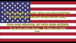 Hymne national des ÉtatsUnis  National Anthem of USA ENFR Paroles [upl. by Daugherty919]