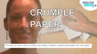 What does crumple paper mean [upl. by Newol]