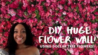 Huge Dollar Tree Flower Wall DIY [upl. by Annairdna]