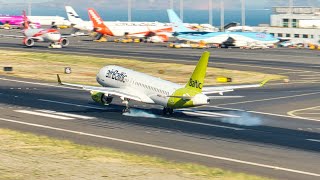 AIR BALTIC A220 FIRST TIME at Madeira Airport [upl. by Vita]