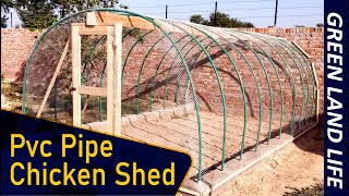 How to make Low Cost PVC pipe chicken shed 10 x 16 [upl. by Salokkin902]