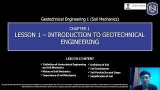 Geotechnical Engg 1 Soil Mechanics  Introduction to Geotechnical Engineering [upl. by Luap]