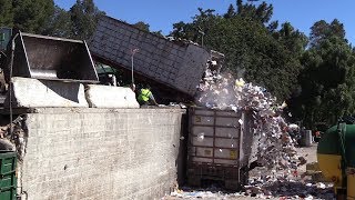 Roll Offs Dumping Recycle into a Tipper Trailer [upl. by Lisette]