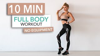 10 MIN FULL BODY WORKOUT  No Equipment  Pamela Reif [upl. by Ehsom]