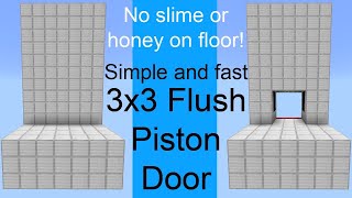 Tutorial 3x3 Flush Piston Door in Minecraft Bedrock Edition Simple and Compact [upl. by Magbie152]