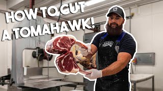 How to Cut Beef Tomahawk Steaks  The Bearded Butchers [upl. by Akina170]