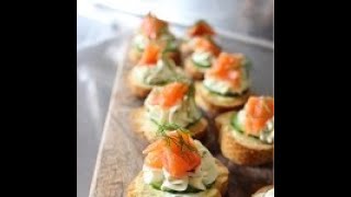 Smoked Salmon and cream cheese Canape Appetizer Finger Food [upl. by Baptist]