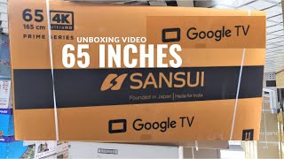 Unboxing SANSUI 4K Ultra HD Smart Android LED TV JSW65ASUHDFF [upl. by Rimahs960]