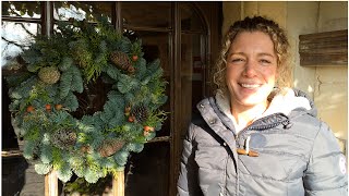 How to make a Christmas wreath from scratch [upl. by Olracnaig]