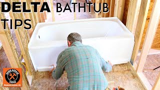 How to Install a Delta Acrylic Bathtub Quick Tips [upl. by Nalak]