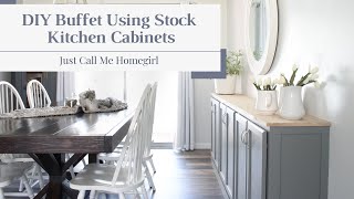 Building a DIY Buffet using Stock Kitchen Cabinets [upl. by Aseefan]