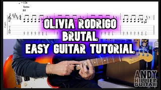 Olivia Rodrigo  Brutal Guitar Tutorial Lesson [upl. by Ahsemot257]