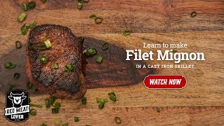 Filet Mignon Steak in Cast Iron Skillet  EASY STEAK RECIPE [upl. by Notfol]