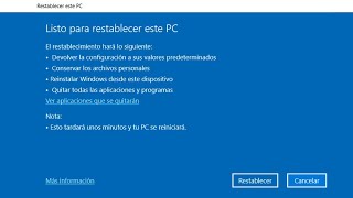 Cómo RESTABLECER Windows 10 a su estado Original sin tener que Formatear [upl. by Aicirpac]