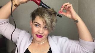 How I curl short hair  pixiecut Tutorial [upl. by Dorsman]