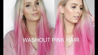 DIY WASHOUT PINK HAIR using LOREAL COLORISTA SPRAY [upl. by Eelrebmik138]