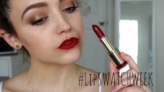 Milani Colorstatement Moisture Matte Lipsticks Lip Swatches Review  LipSwatchWeek [upl. by Uzzi426]