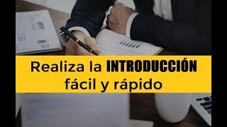 CÓMO HACER LA INTRODUCCIÓN DE UN TRABAJO DE INVESTIGACIÓN [upl. by Ainerol975]