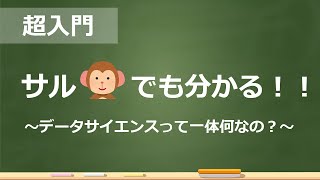 サルでも分かるデータサイエンス（前編）〜データサイエンスって一体何なの？〜 [upl. by Lleunamme]