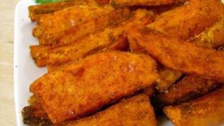 Easy  Baked Sweet Potato Wedges Recipe with Garlic Dipping Sauce [upl. by Daigle]