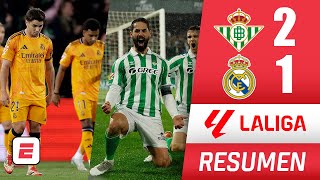 SORPRESA REAL MADRID cayó 21 en el Villamarín ante REAL BETIS El Atlético es el líder  La Liga [upl. by Sillig]