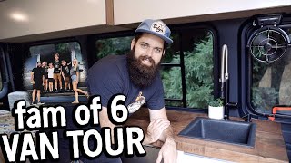 Big Family DIY Van Tour  Roadschooling in our Sprinter  Vanlife [upl. by Elleniad]