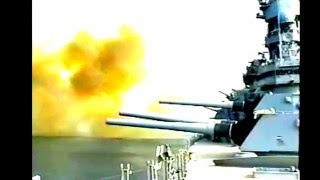 an Iowa Class Battleship fires its 16 inch guns  FULL VIDEO [upl. by Brocky]