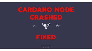 Daedalus Wallet  Cardano Node Crashed [upl. by Sirk73]