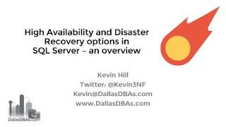 SQL Server High Availability and Disaster Recovery overview [upl. by Atyekram]