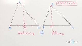 Mediatriz y la altura │ triángulo escaleno [upl. by Rabah882]