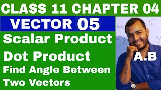 Class 11 Chapter 4  VECTOR 05 SCALAR PRODUCT OF VECTORS DOT PRODUCT OF VECTORS [upl. by Cogan81]