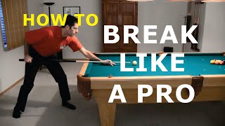 Pool BREAK SHOT Technique Advice  How to Break [upl. by Annaitsirhc611]