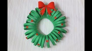 Easiest DIY Christmas Wreath  Paper Crafts  Christmas Decorations  Little Crafties [upl. by Malley904]